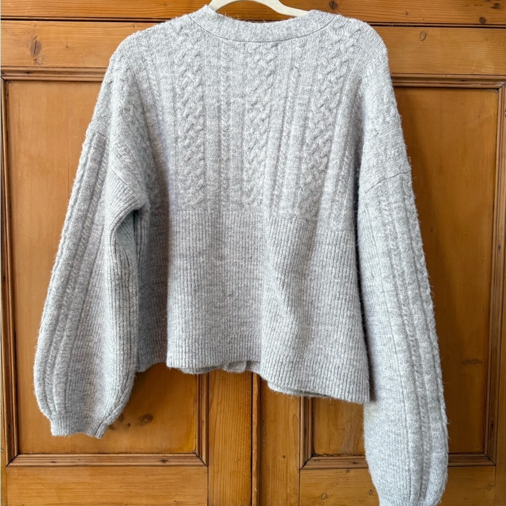 House of Harlow Gray Women's button up cardigan Sweater - Picture 5 of 5